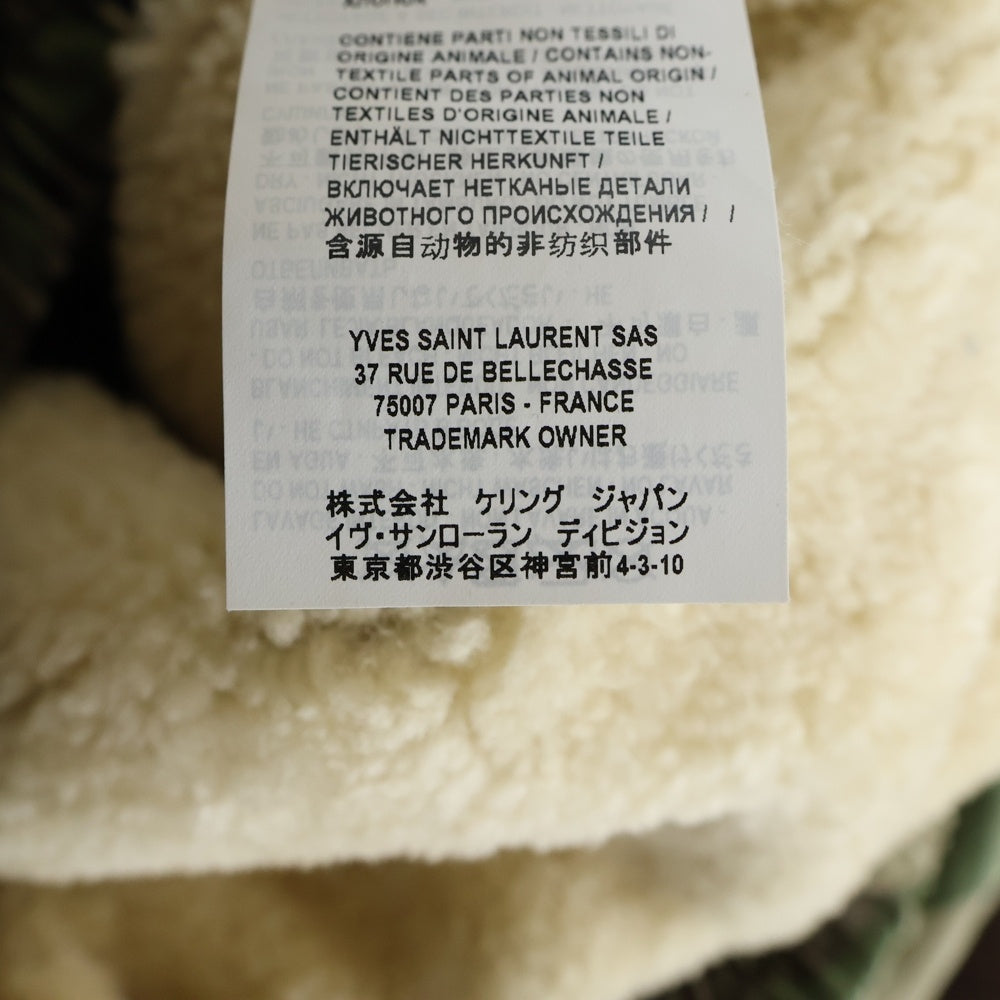 SAINT LAURENT PARIS(サンローランパリ) 19AW ダメージ加工 裏ムートン ミリタリージャケット カモ柄 グリーン/カーキ 585312 YZ863