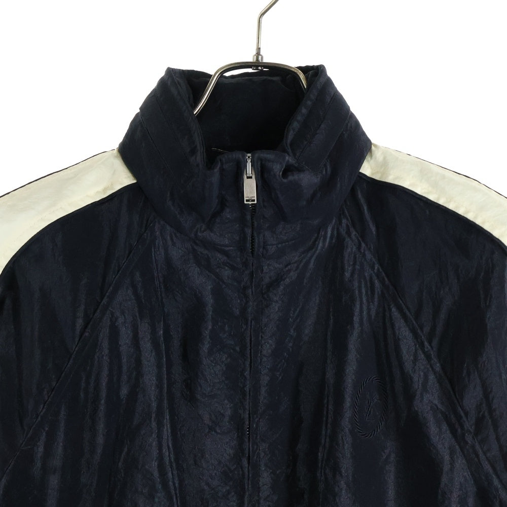 SAINT LAURENT PARIS(サンローランパリ) 22SS エンブロイダリーロゴ サイドライン ナイロントラックジャケット ブラック 684942 Y2E80