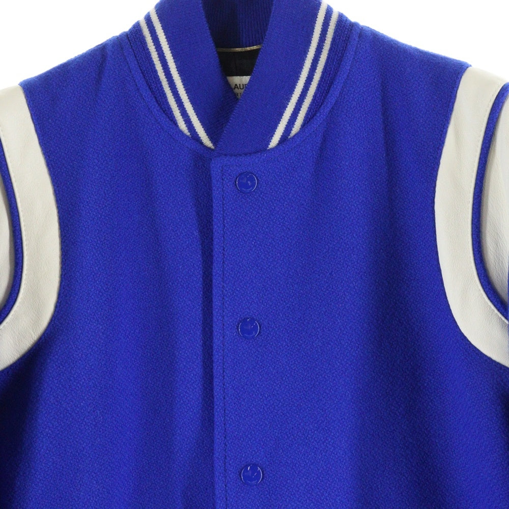 SAINT LAURENT PARIS(サンローランパリ) TEDDY JACKET テディジャケット スタジアム ボンバージャケット ブルー 354718 Y180W
