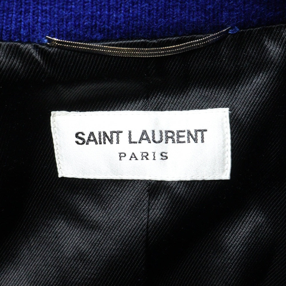 SAINT LAURENT PARIS(サンローランパリ) TEDDY JACKET テディジャケット スタジアム ボンバージャケット ブルー 354718 Y180W