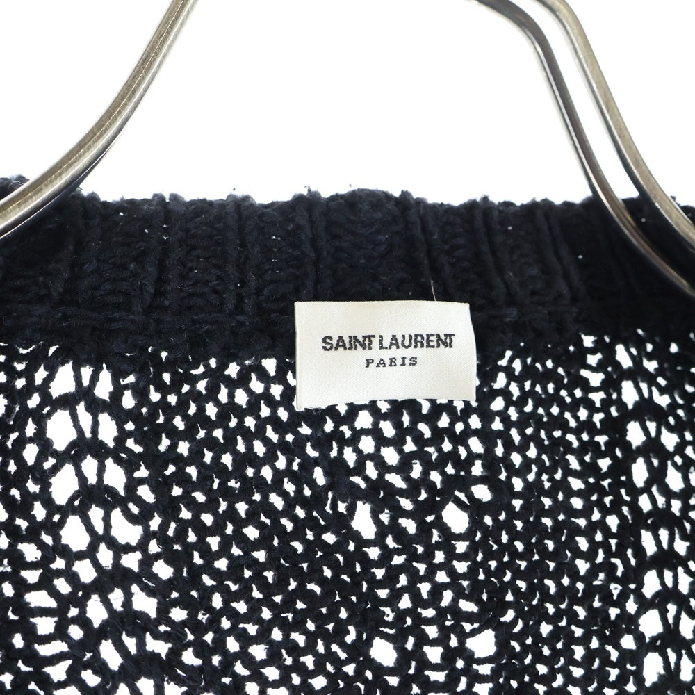 SAINT LAURENT PARIS(サンローランパリ) ローゲージ リブニット カーディガン ブラック 724104 Y75VP