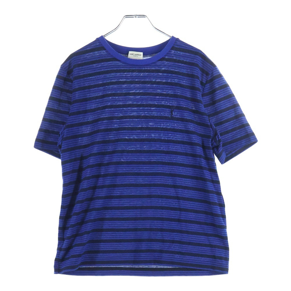 SAINT LAURENT Paris ボーダー Tシャツ ネイビー⁄レッドL SAINT SAINT LAURENT Paris ボーダー Tシャツ ネイビー⁄レッドL SAINT