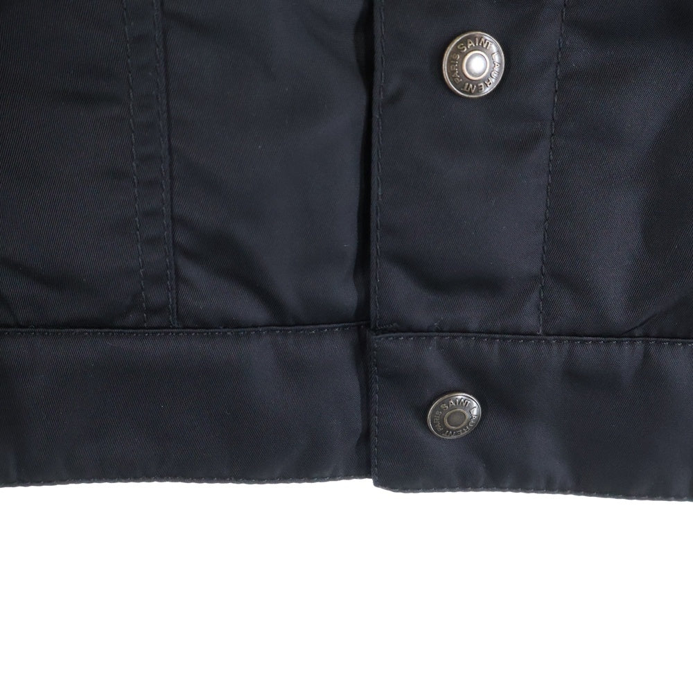 SAINT LAURENT PARIS(サンローランパリ) 21AW 中綿入り ナイロントラッカージャケット 内レオパード柄 ブラック 6951B1 Y245W