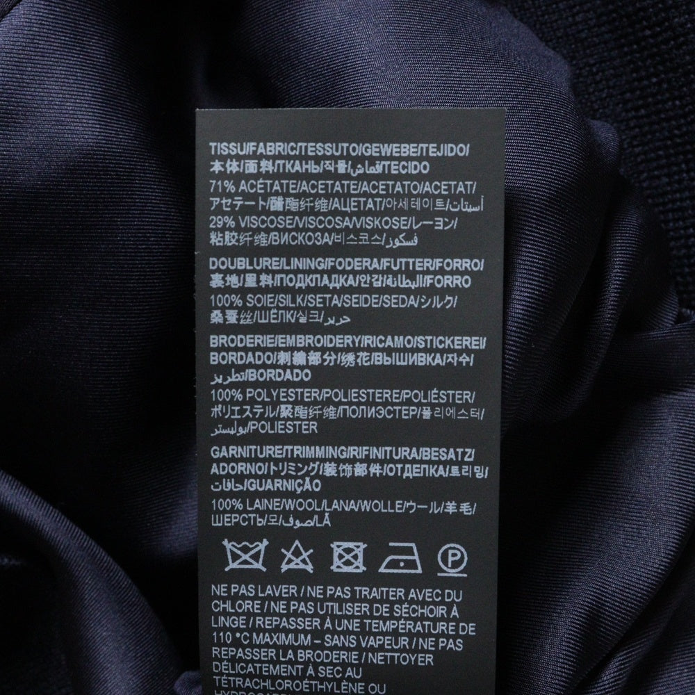 SAINT LAURENT PARIS(サンローランパリ) 22SS YSL刺繍ロゴ テディサテン ボンバージャケット ネイビー/ピンク 664170 Y3G36