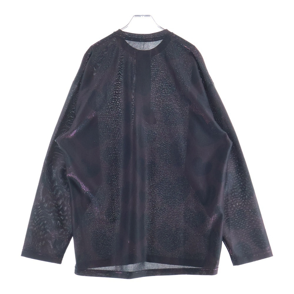doublet(ダブレット) 25AW HEART PRINT SPARKLING L/S T-SHIRT ハート プリント スパークリング 長袖シャツ ジャージ ブラック/ピンク 25AW60CS418