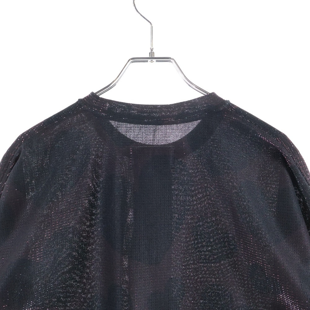 doublet(ダブレット) 25AW HEART PRINT SPARKLING L/S T-SHIRT ハート プリント スパークリング 長袖シャツ ジャージ ブラック/ピンク 25AW60CS418
