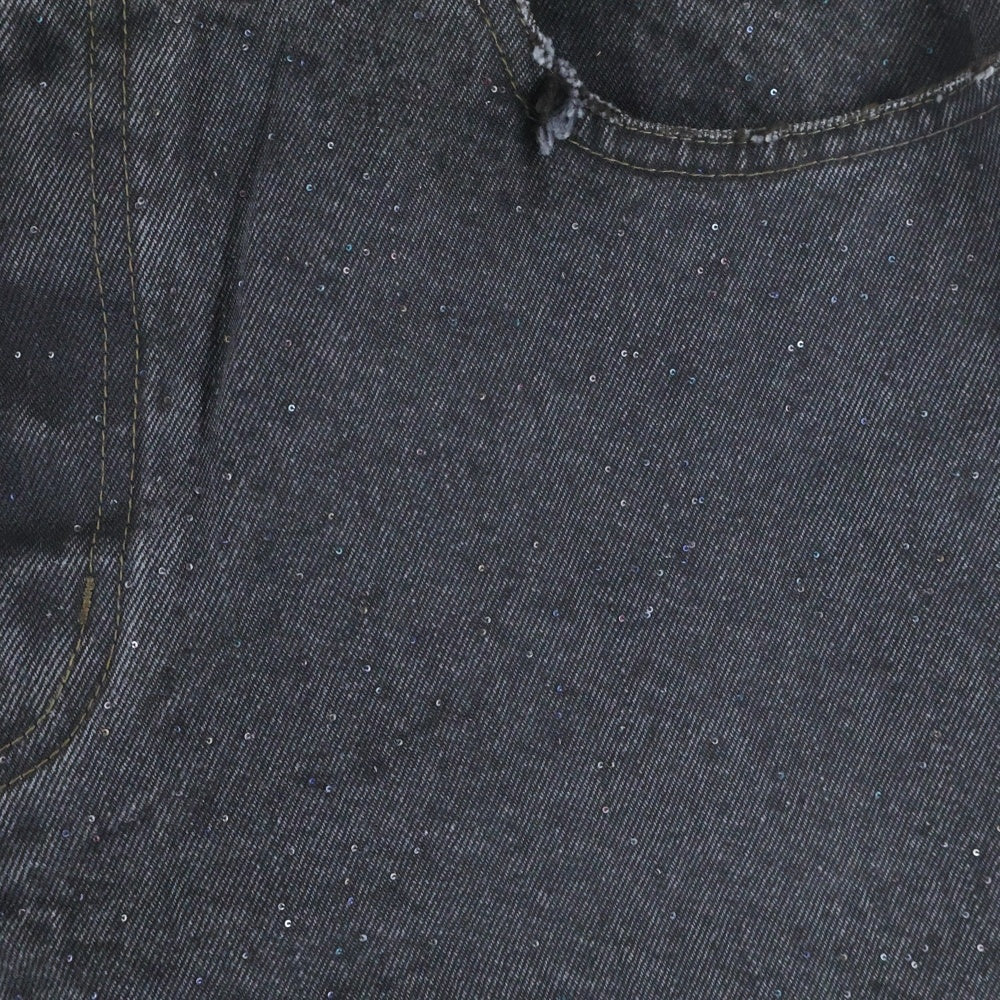 doublet(ダブレット) 25AW WOVEN SEQUIN DENIM PANTS ウーブン スパンコール デニム パンツ ブラック 25AW08PT317