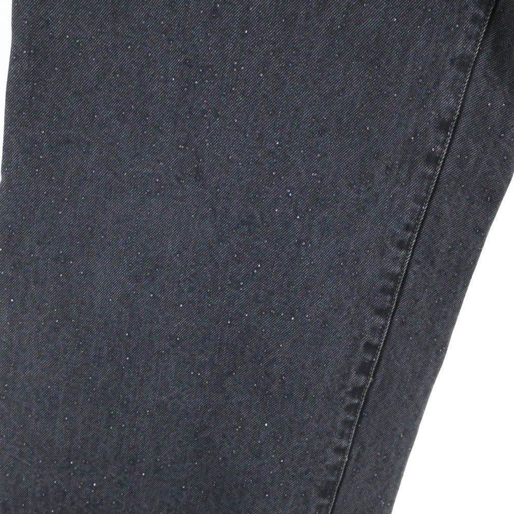 doublet(ダブレット) 25AW WOVEN SEQUIN DENIM PANTS ウーブン スパンコール デニム パンツ ブラック 25AW08PT317