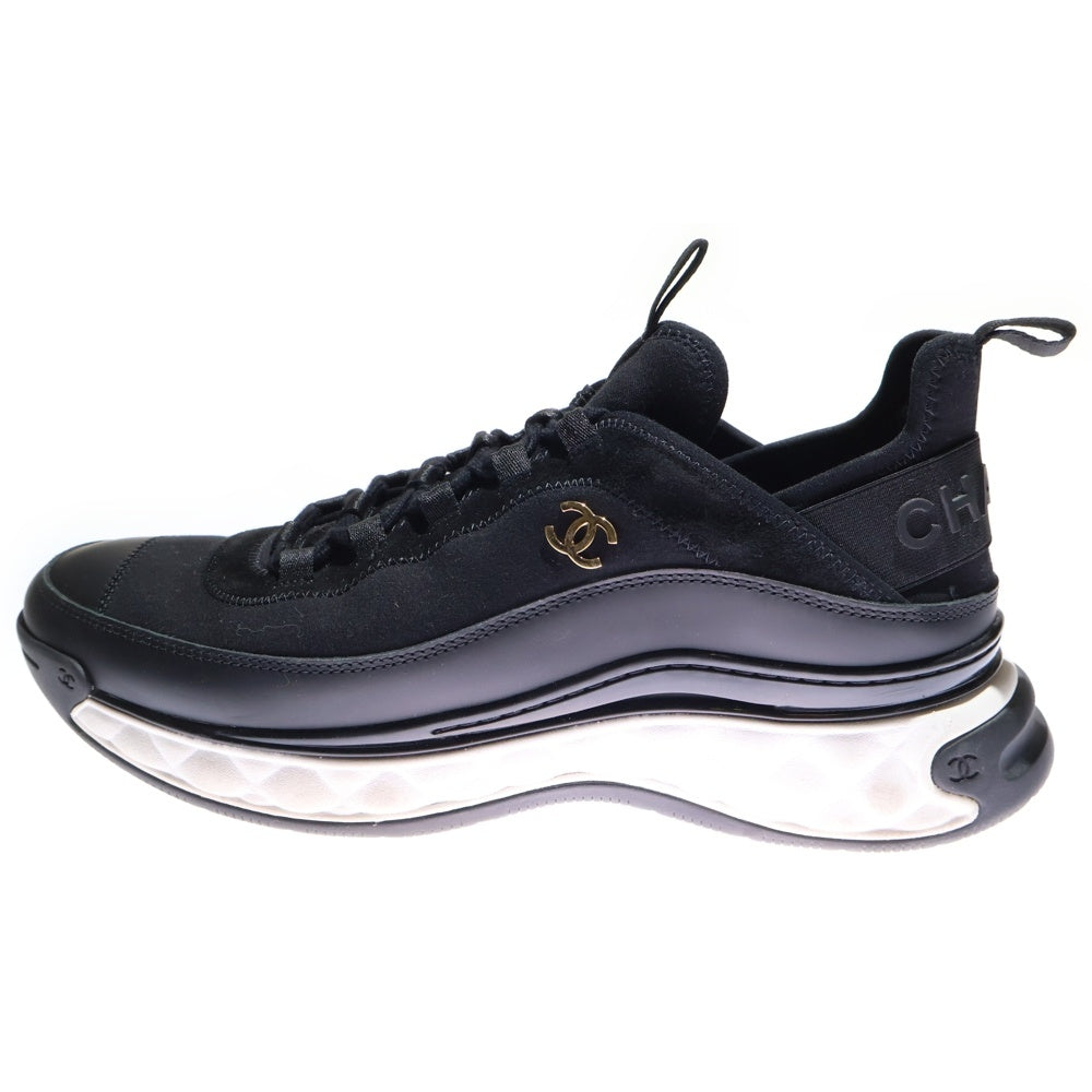 CHANEL(シャネル) ココマークレザーファブリックローカットスニーカー