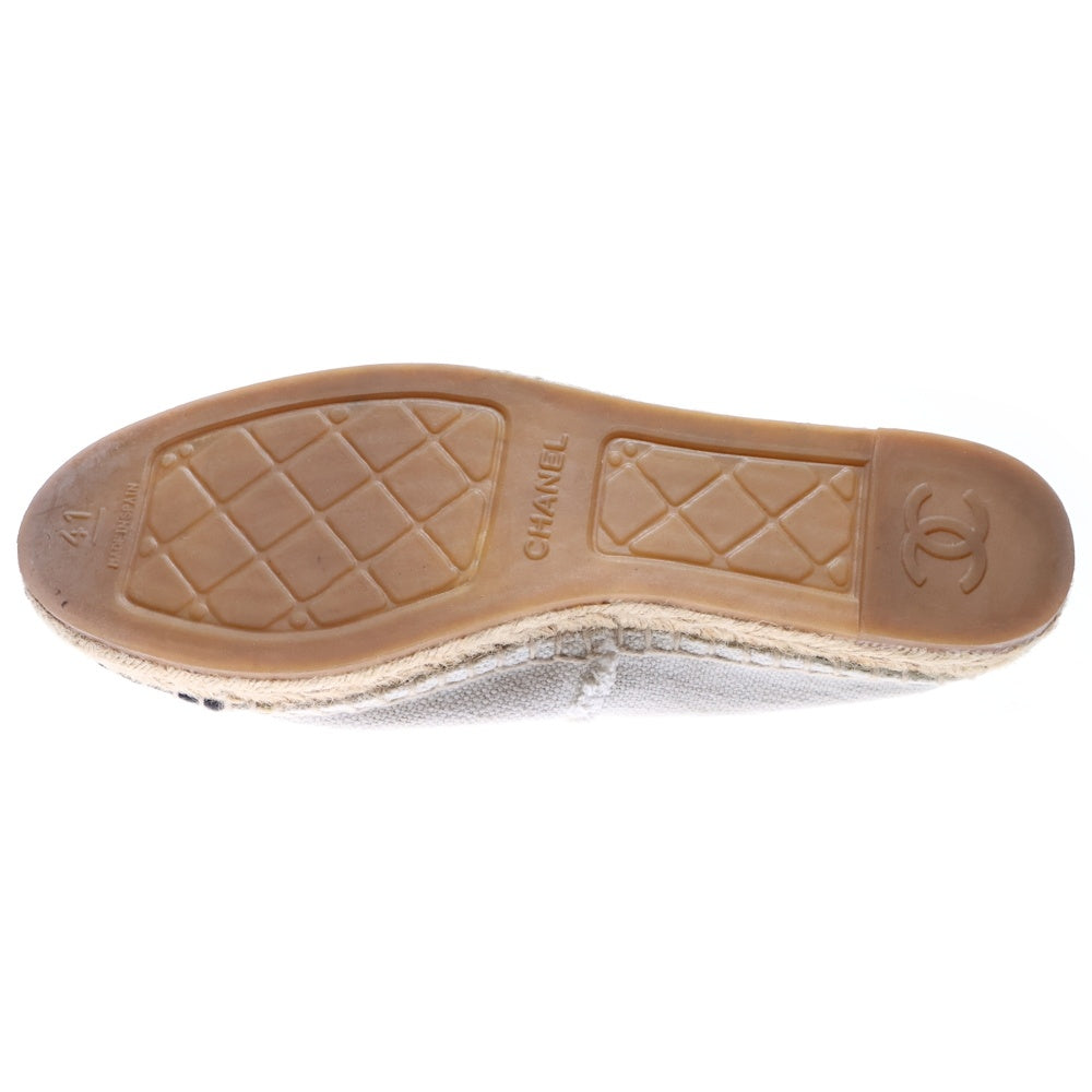 CHANEL(シャネル) エスパドリーユ キャンバス ロゴ ローカット スニーカー シューズ ホワイト/ブラック MG29762