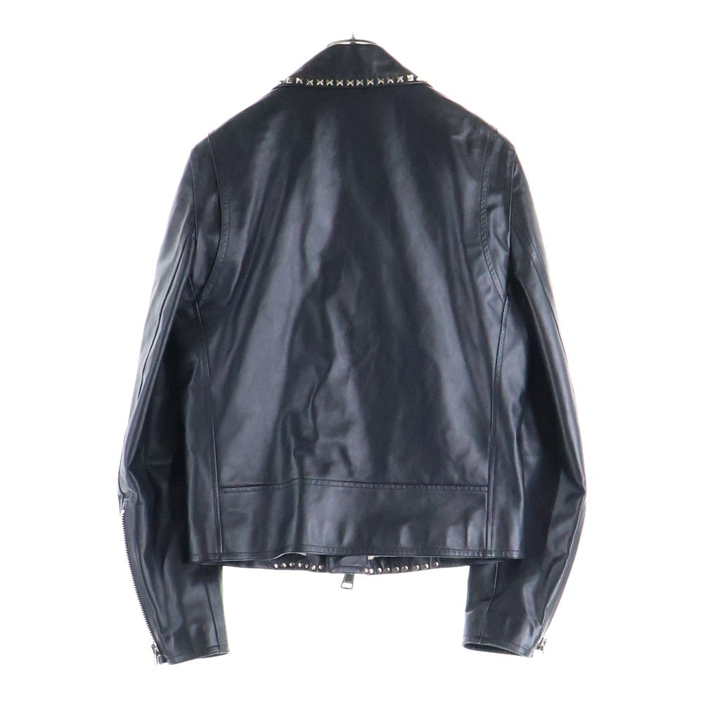 VALENTINO(ヴァレンティノ) ロックスタッズ 中綿 WZIP レザー ダブルライダースジャケット ブラック NV3NA05P4D3