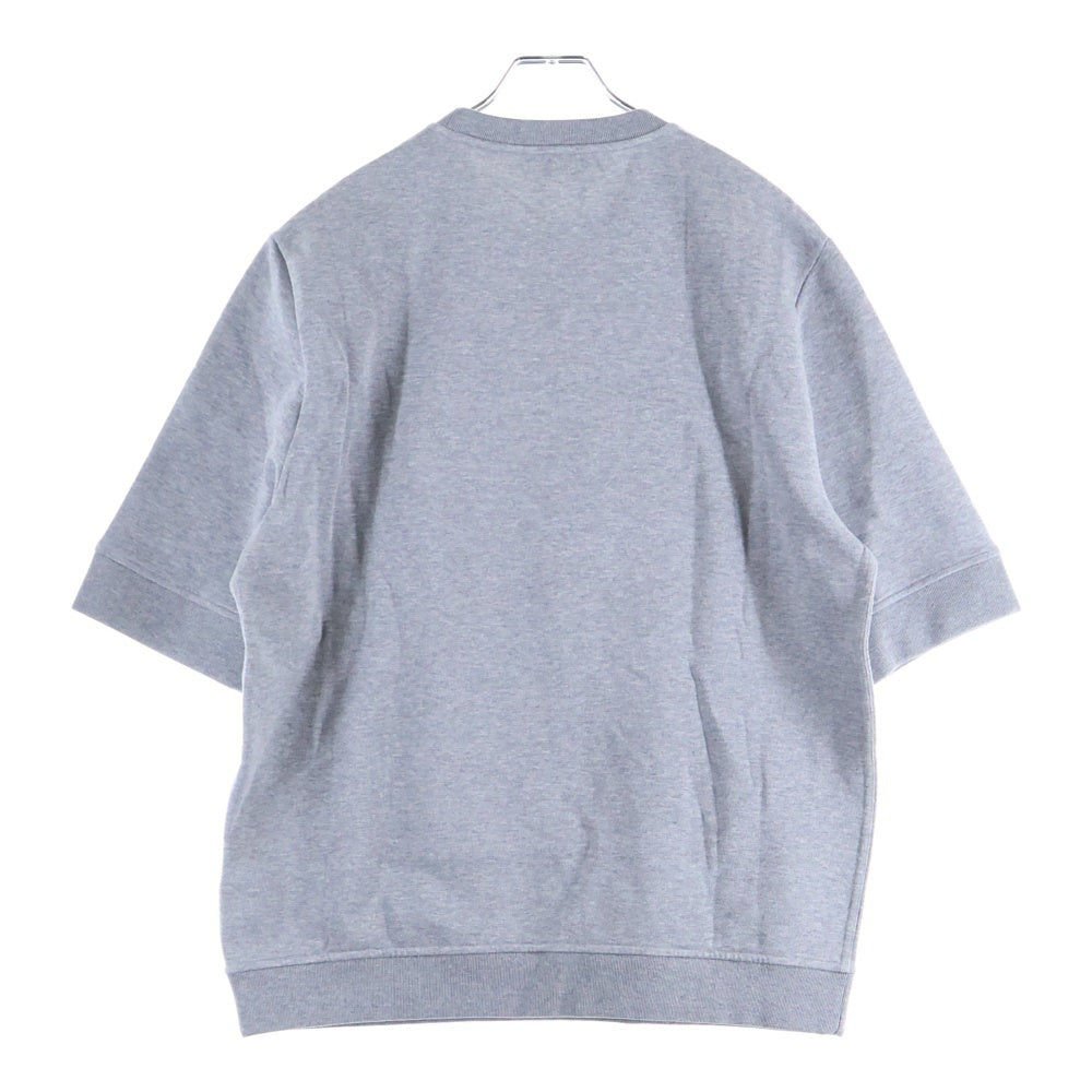 HERMES(エルメス) Metallerie au Carre レザー フロントロゴ 半袖 スウェットシャツ グレー