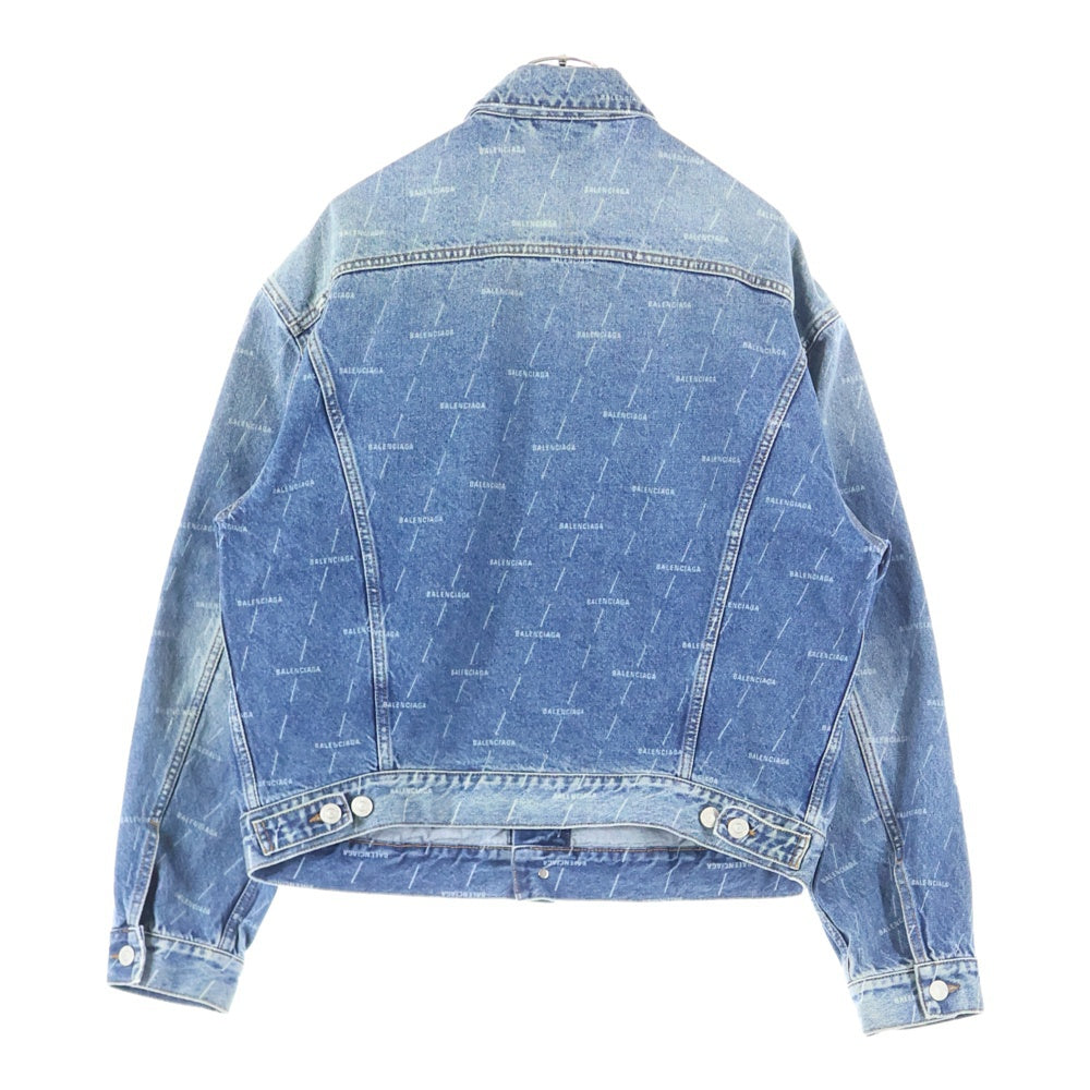 BALENCIAGA(バレンシアガ) DENIM ALL OVER LOGO JACKET 620731 TJW53 ロゴプリントデニムジャケット インディゴ