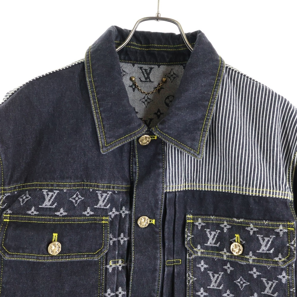 LOUIS VUITTON(ルイヴィトン) 22SS×NIGO MONOGRAM CRAZY DENIM JACKET モノグラム クレイジー ワークウエアデニムジャケット インディゴ RM221M UZD HMA20E