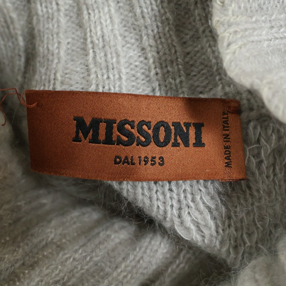MISSONI(ミッソーニ) ウール リブニット・ハイネックセーター ベージュ 1902MUN00180
