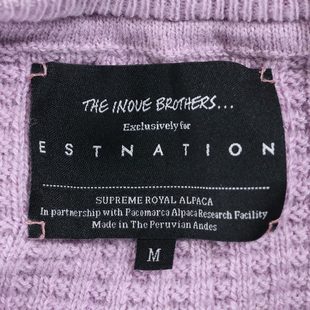 ESTNATION(エストネーション) ×THE INOUE BROTHERS イノウエブラザーズ アルパカ リブクルーネックセーター ピンク