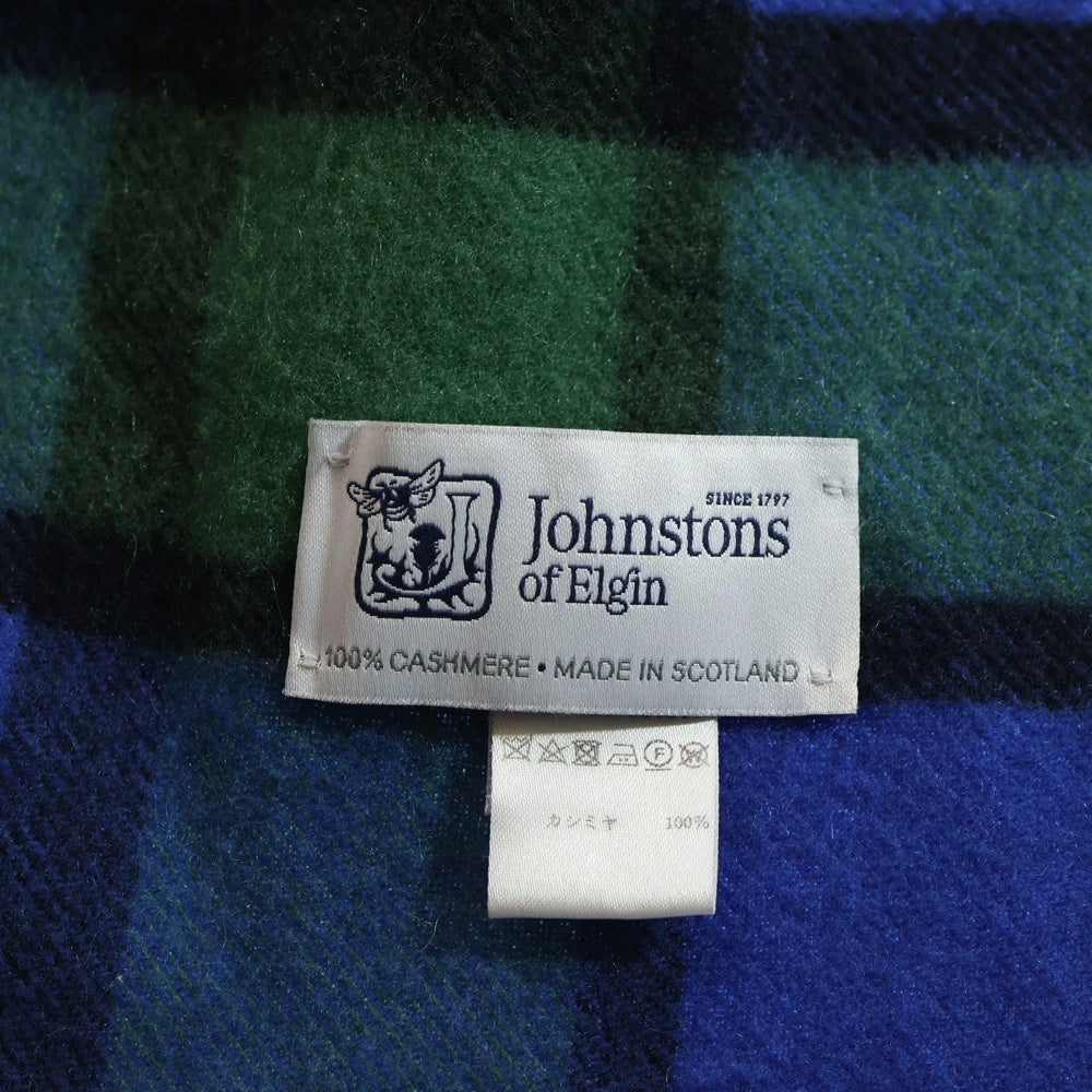 Johnstons Of Elgin(ジョンストンズ オブ エルガン) チェック柄 カシミヤマフラー アクセサリー グリーン調 82-218-26-080110 レディース
