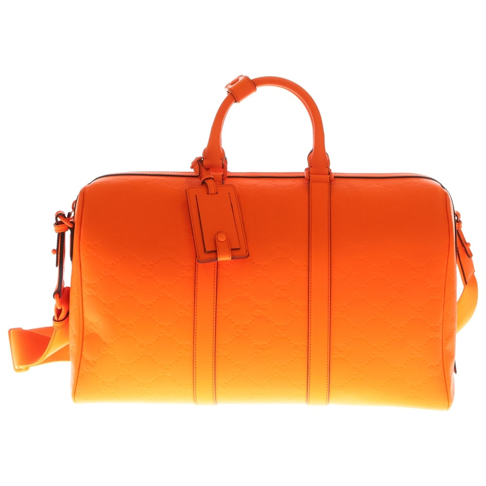 GUCCI(グッチ) ラバーエフェクト ミディアム ダッフルバッグ ボストンバッグ オレンジ 771235