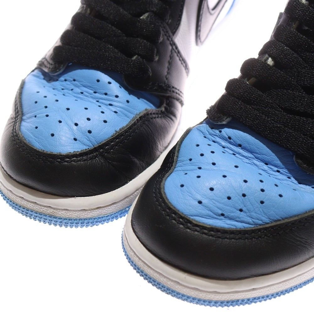 NIKE(ナイキ) GS AIR JORDAN 1 RETRO HIGH UNC Toe FD1437-400 エアジョーダン 1 ハイカットスニーカー ブラック/ブルー レディース US4Y/23cm