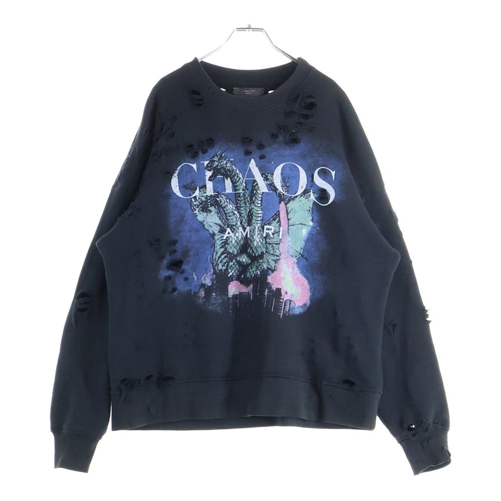 AMIRI(アミリ) CHAOS グランジ ダメージ加工 クルーネックスウェット 