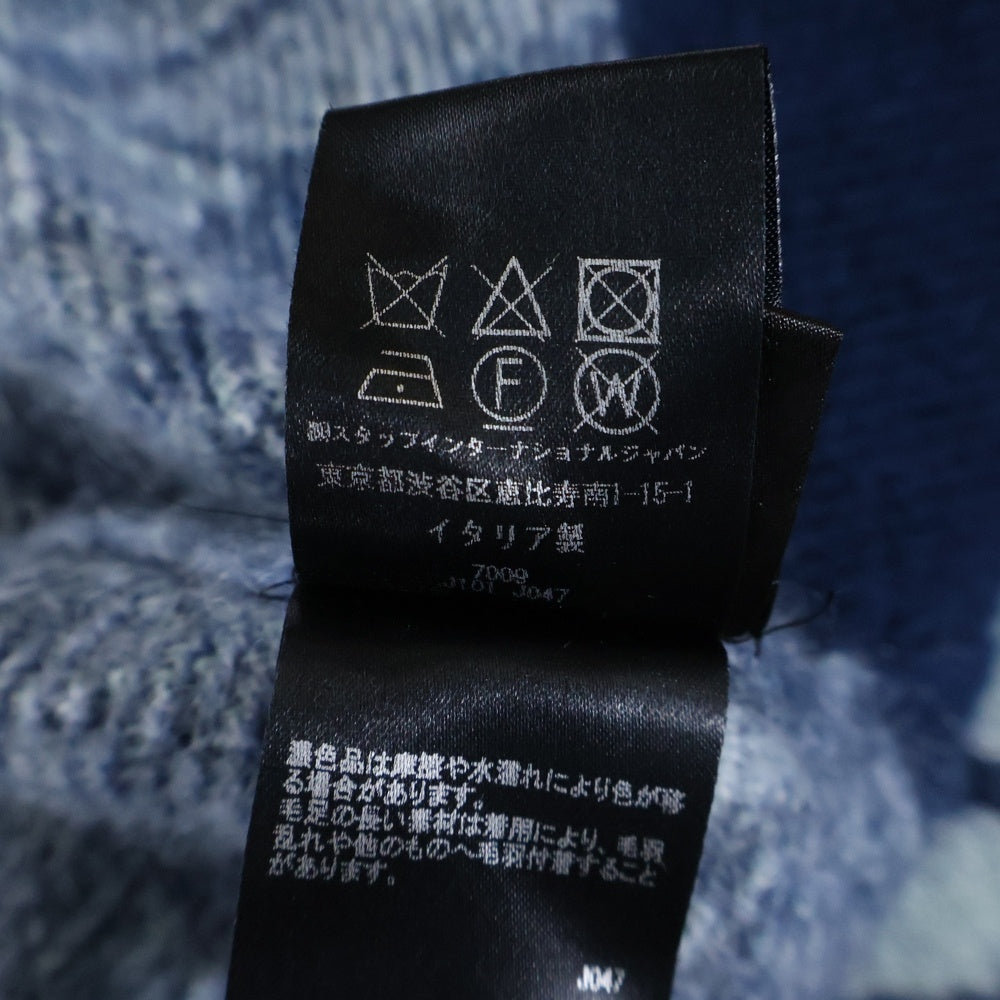 AMIRI(アミリ) ARGYLE MOHAIR CARDIGAN アーガイルチェック総柄 モヘヤ混 ニット カーディガン ブルー