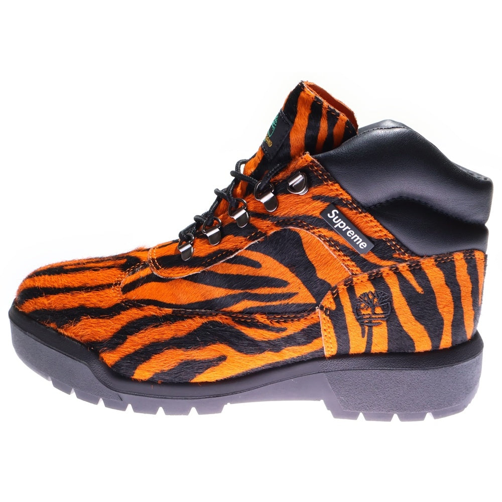 SUPREME(シュプリーム) 24AW ×Timberland Field Boot Tiger フィールドブーツ タイガー オレンジ/ブラック TB 0A6EUN ENA