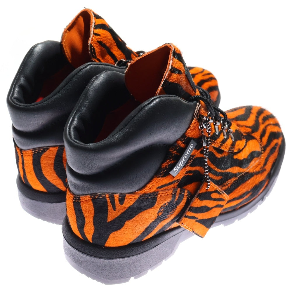 SUPREME(シュプリーム) 24AW ×Timberland Field Boot Tiger フィールドブーツ タイガー オレンジ/ブラック TB 0A6EUN ENA