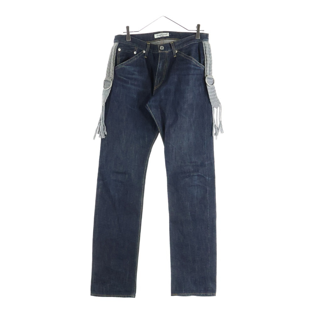 UNDERCOVER ISM(アンダーカバーイズム) 08AW FOR REBELS A summer madness期 サイドフリンジ付き セルヴィッチ デニムパンツ インディゴ A4521