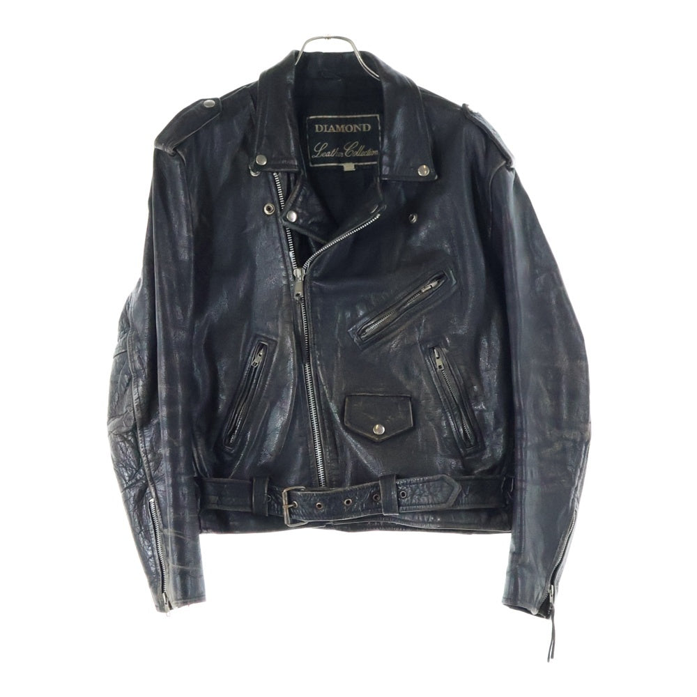 NO BRAND(ノーブランド) DIAMOND LEATHER COLLECTION(ダイヤモンドレザーコレクション)90's ダブルライダースジャケット ブラック