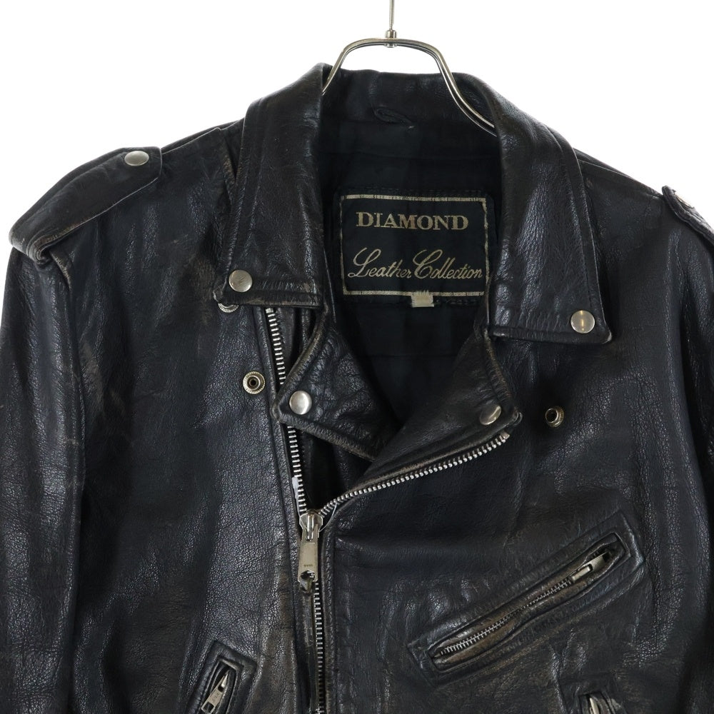 NO BRAND(ノーブランド) DIAMOND LEATHER COLLECTION(ダイヤモンドレザーコレクション)90's ダブルライダースジャケット ブラック