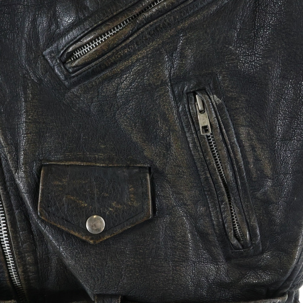 NO BRAND(ノーブランド) DIAMOND LEATHER COLLECTION(ダイヤモンドレザーコレクション)90's ダブルライダースジャケット ブラック