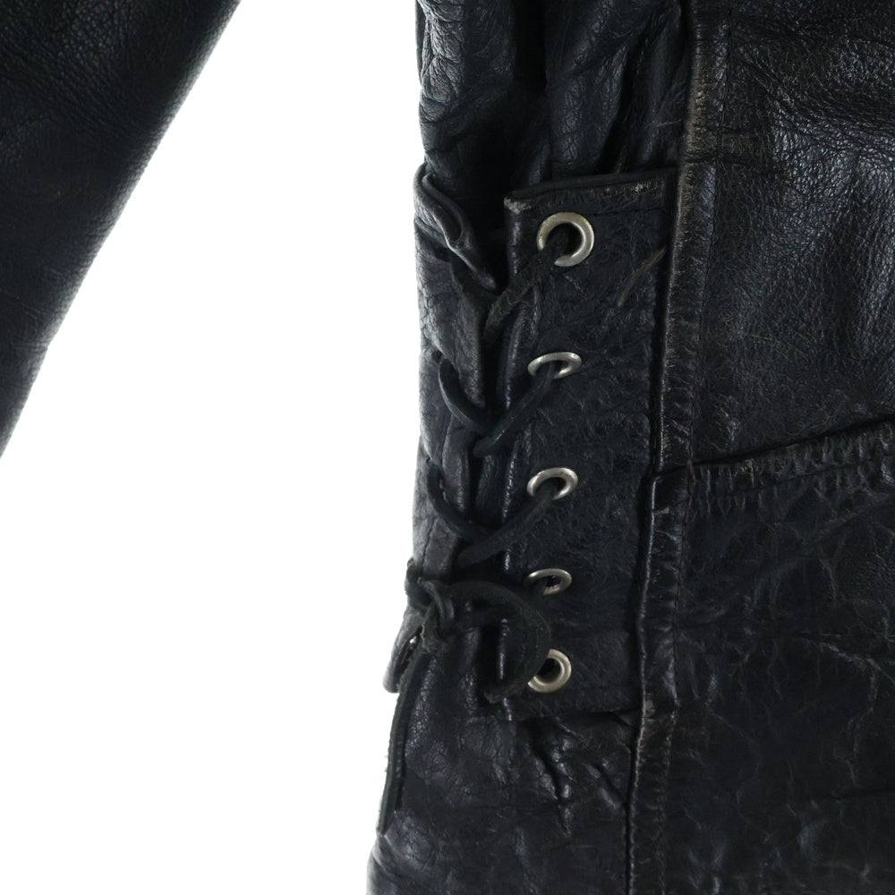 NO BRAND(ノーブランド) DIAMOND LEATHER COLLECTION(ダイヤモンドレザーコレクション)90's ダブルライダースジャケット ブラック