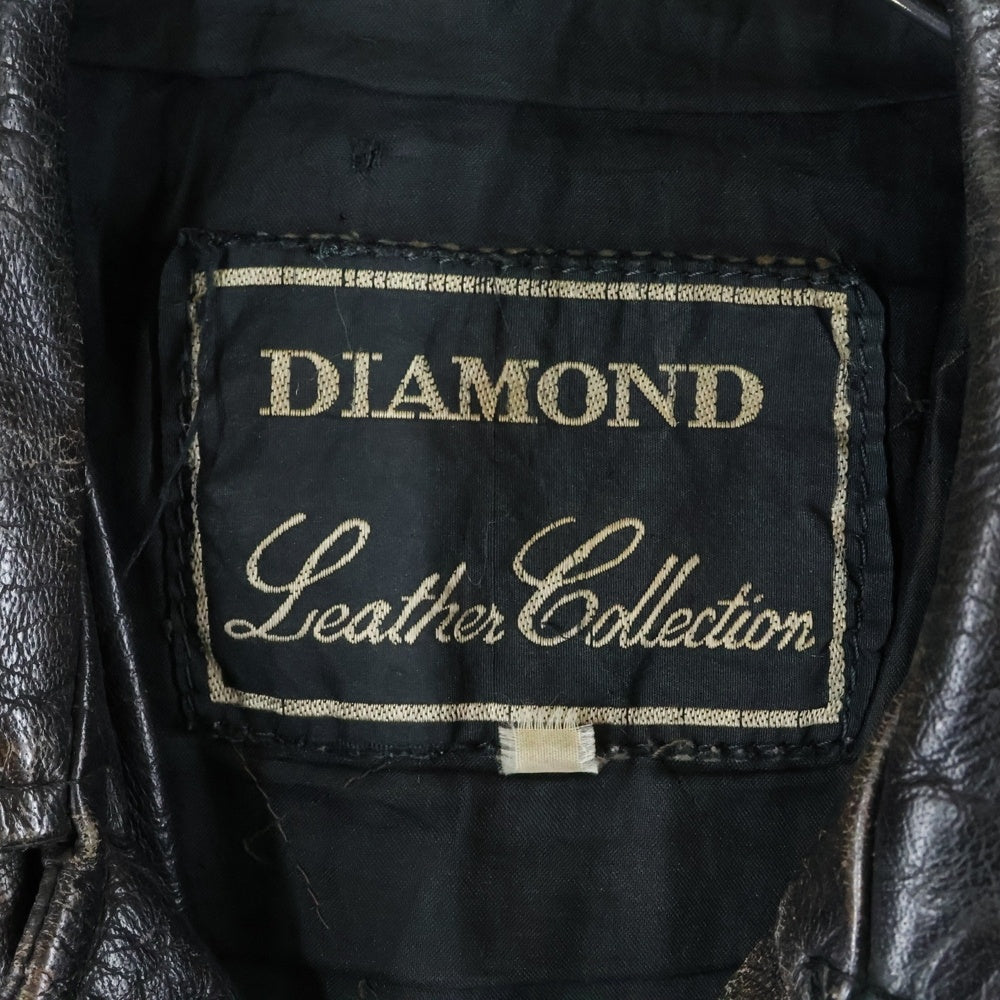 NO BRAND(ノーブランド) DIAMOND LEATHER COLLECTION(ダイヤモンドレザーコレクション)90's ダブルライダースジャケット ブラック