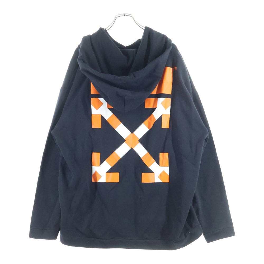 OFF-WHITE(オフホワイト) フロントバックプリント プルオーバーフーディーパーカー ブラック OMBB009G19003015