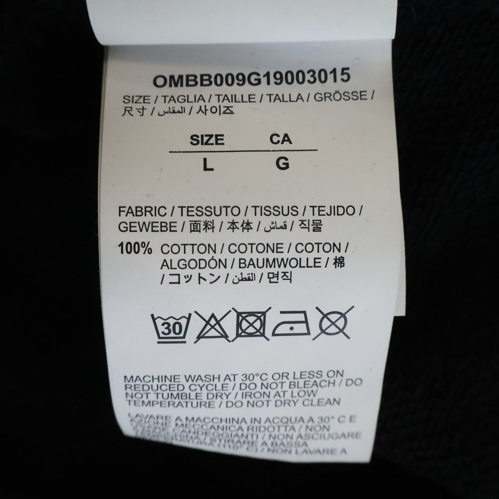 OFF-WHITE(オフホワイト) フロントバックプリント プルオーバーフーディーパーカー ブラック OMBB009G19003015