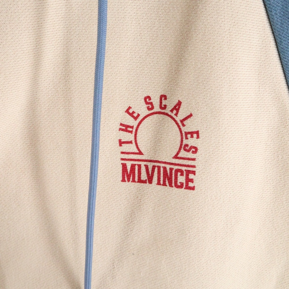 MLVINCE(メルヴィンス) scales logo raglan hoodie ロゴ プルオーバーフーディーパーカー ベージュ/ブルー