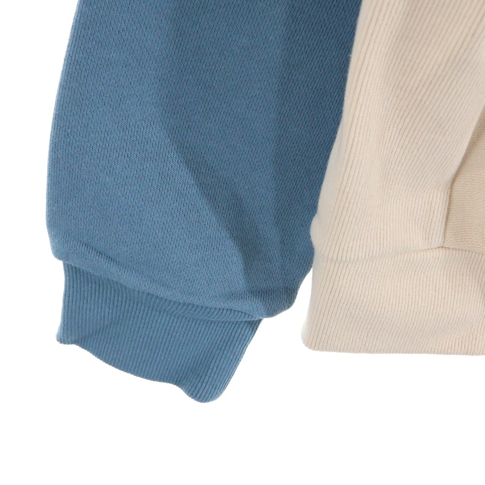 MLVINCE(メルヴィンス) scales logo raglan hoodie ロゴ プルオーバーフーディーパーカー ベージュ/ブルー