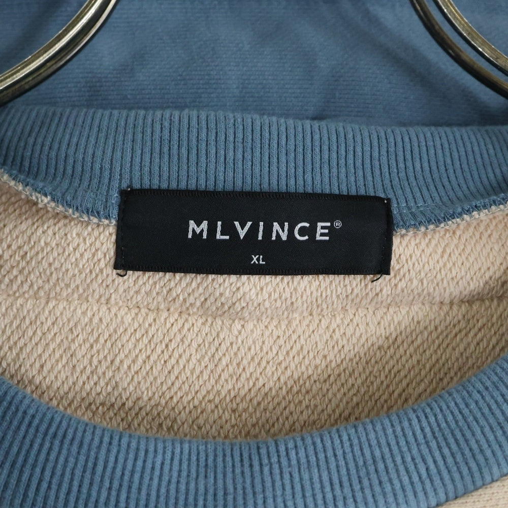 MLVINCE(メルヴィンス) scales logo raglan hoodie ロゴ プルオーバーフーディーパーカー ベージュ/ブルー