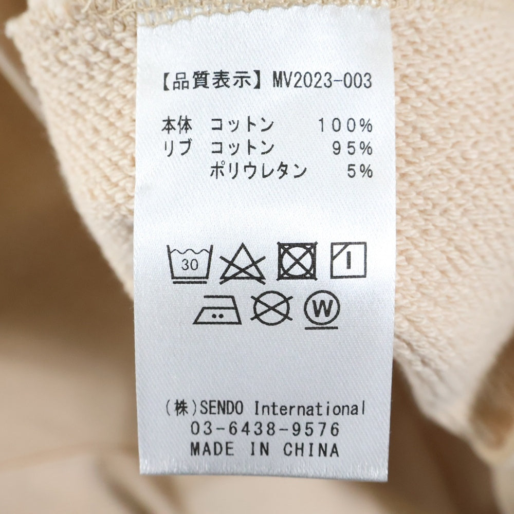 MLVINCE(メルヴィンス) scales logo raglan hoodie ロゴ プルオーバーフーディーパーカー ベージュ/ブルー