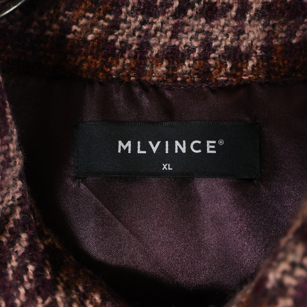 MLVINCE(メルヴィンス) 胸ポケット レザー ハンティング フランネル チェック シャツ ジャケット ブラック