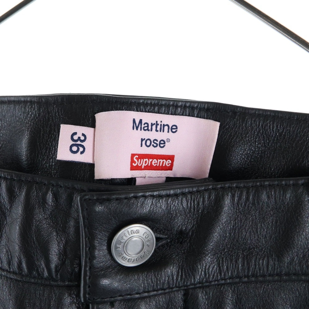 SUPREME(シュプリーム) 24AW ×Martine Rose Leather Pant マーティンローズ レザー トラックロングパンツ ブラック
