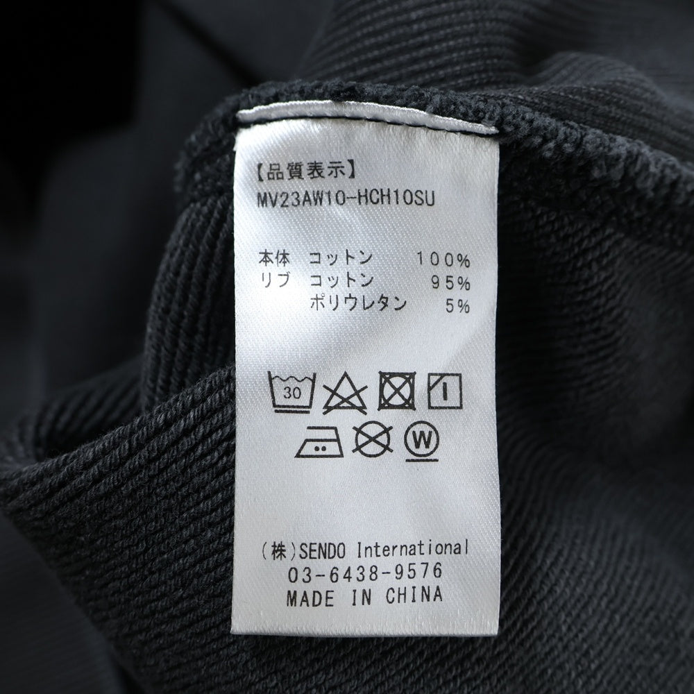 MLVINCE(メルヴィンス) ロゴ刺繍 フーデッド プルオーバー スウェットフーディーパーカー ブラック