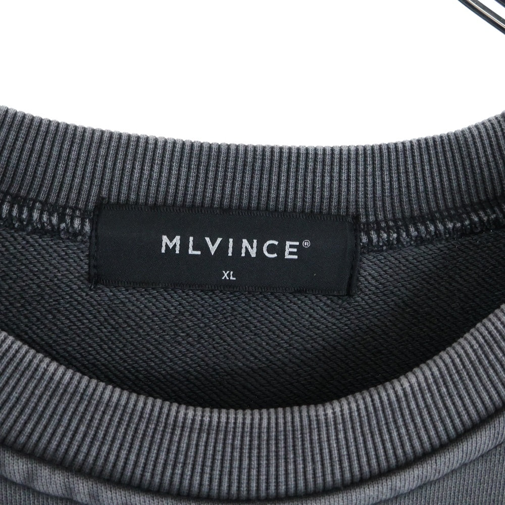 MLVINCE(メルヴィンス) フロントロゴ クルーネック スウェットトレーナー ダークグレー