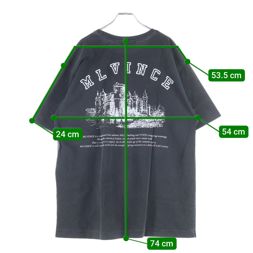 MLVINCE(メルヴィンス) グラフィック プリント 半袖Tシャツ ブラック