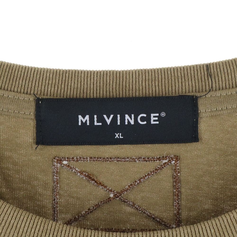MLVINCE(メルヴィンス) フロントロゴ プリント 半袖Tシャツ ブラウン