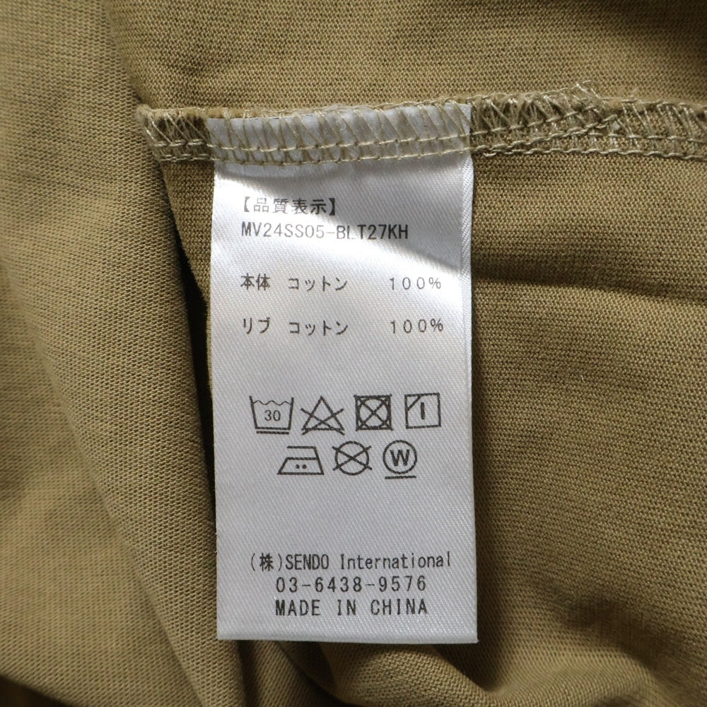 MLVINCE(メルヴィンス) フロントロゴ プリント 半袖Tシャツ ブラウン