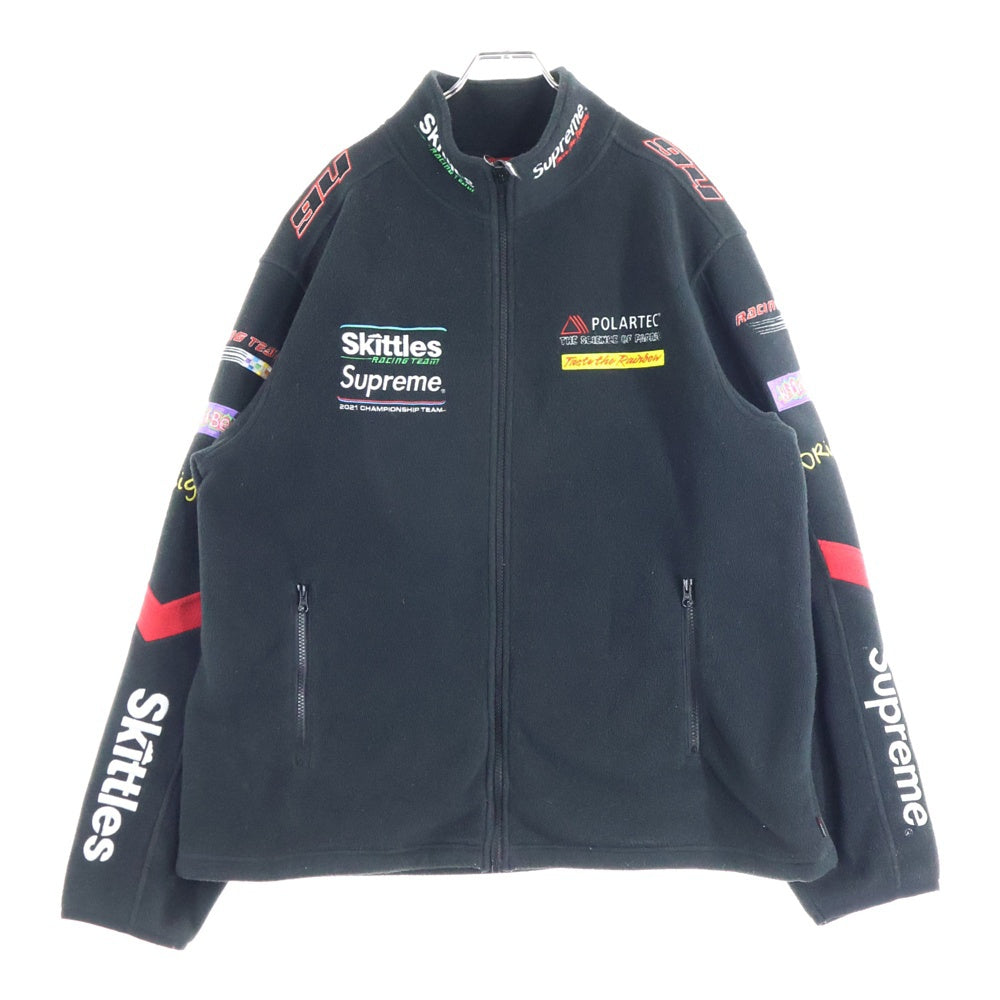 SUPREME(シュプリーム) 21AW Skittles Polartec Jacket スキットルズ ロゴ刺繍 ポーラテック フリースジャケット ブラック