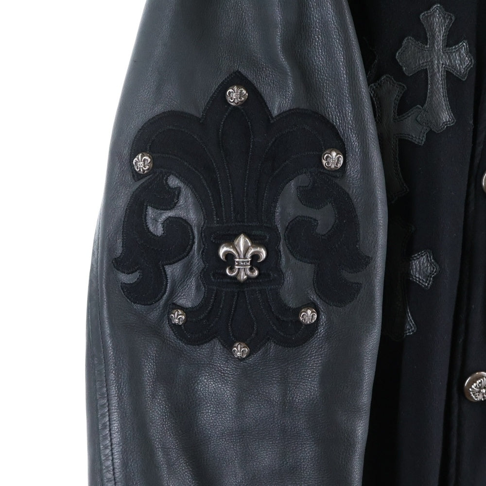 CHROME HEARTS(クロムハーツ) LETTERMAN JACKET クロスパッチ レターマン ジャケット スタジャン ブラック
