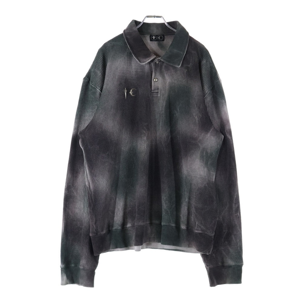 THUG CLUB(サグクラブ) 25SS AMBUSH TC Logo アンブッシュ TC ロゴ ポロシャツ 長袖 ロングスリーブ グレー TC25TS0601