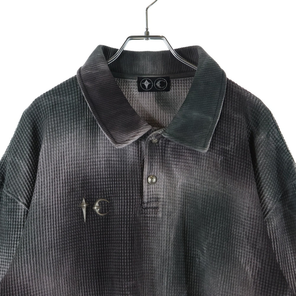 THUG CLUB(サグクラブ) 25SS AMBUSH TC Logo アンブッシュ TC ロゴ ポロシャツ 長袖 ロングスリーブ グレー TC25TS0601